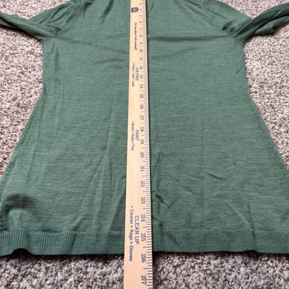 Brooks Brothers Super Fine Merino Wool Medium V Neck Button Front Cardigan Green - Picture 5 of 7